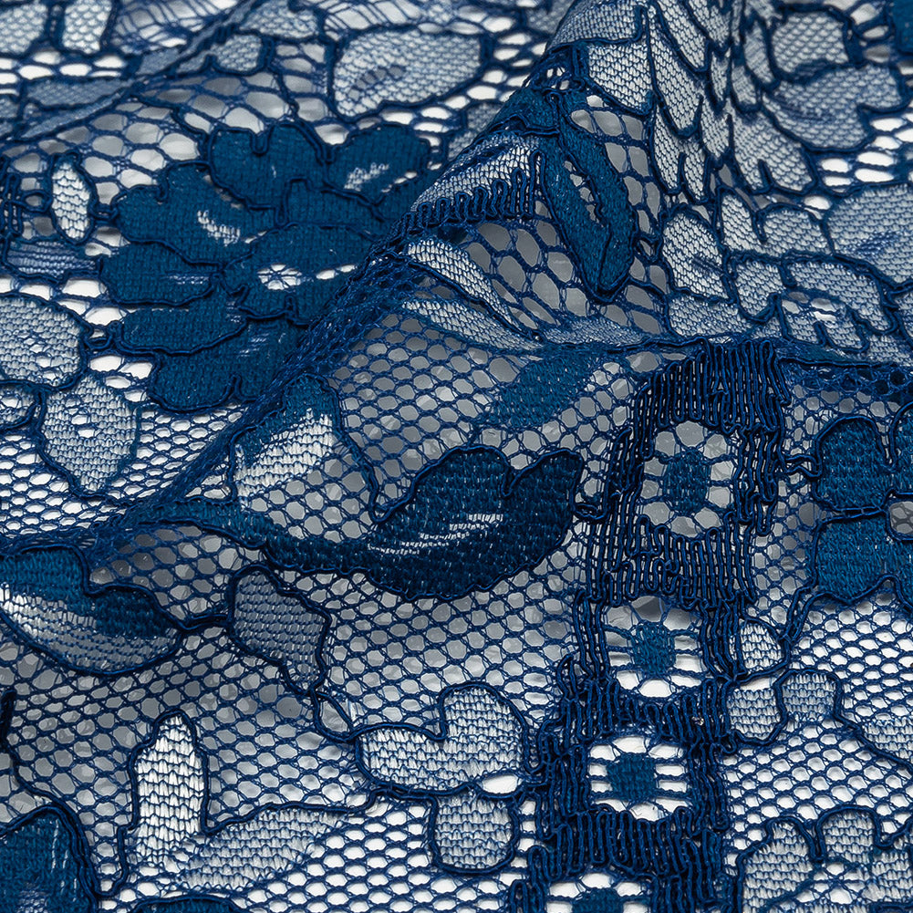 Corded Lace Panel - Cobalt and White Floral - Joann Fabrics