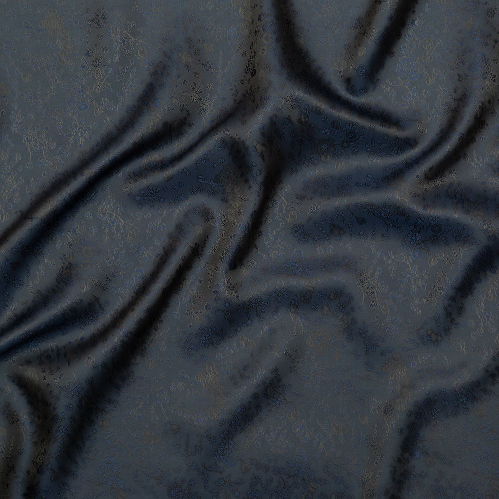 Military Green and Blue Sea Bi-Color Floral Jacquard Lining - Joann Fabrics