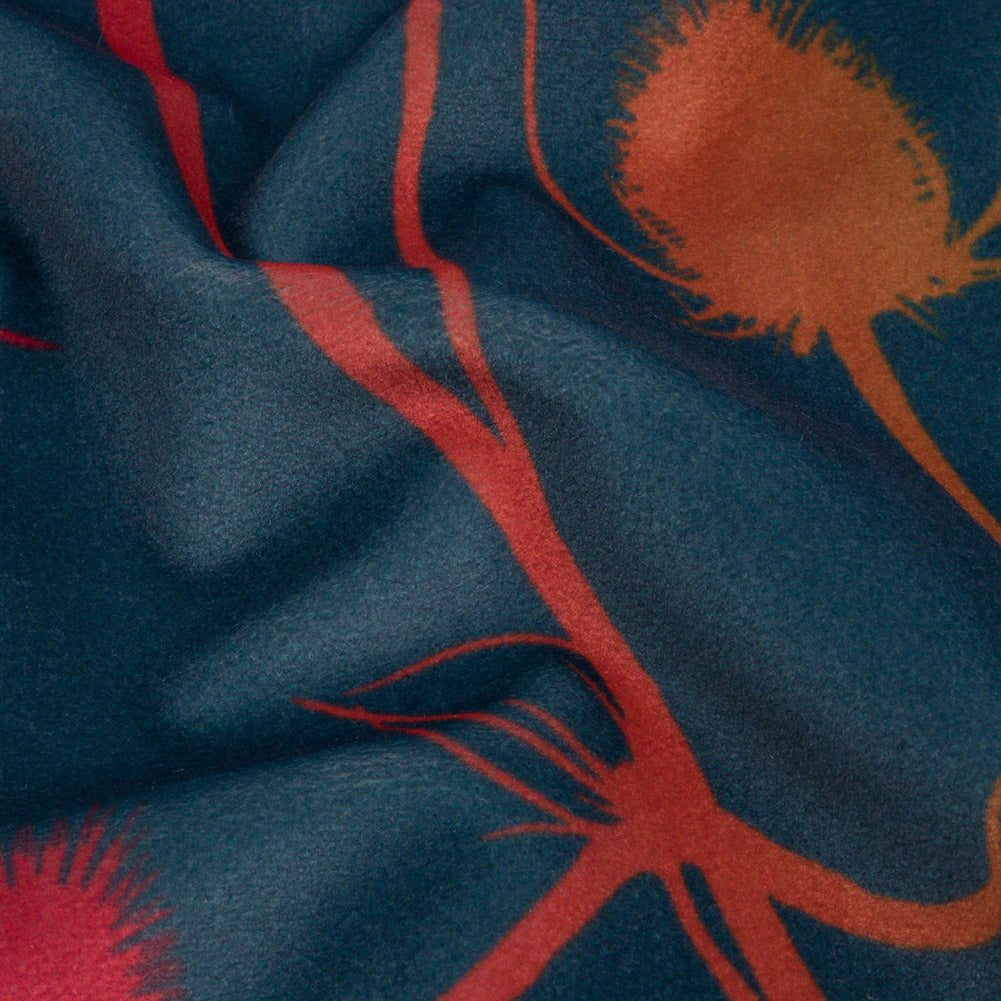 Printed Polyester Velvet - Sunset Thistle Stems - British Imported - Joann Fabrics