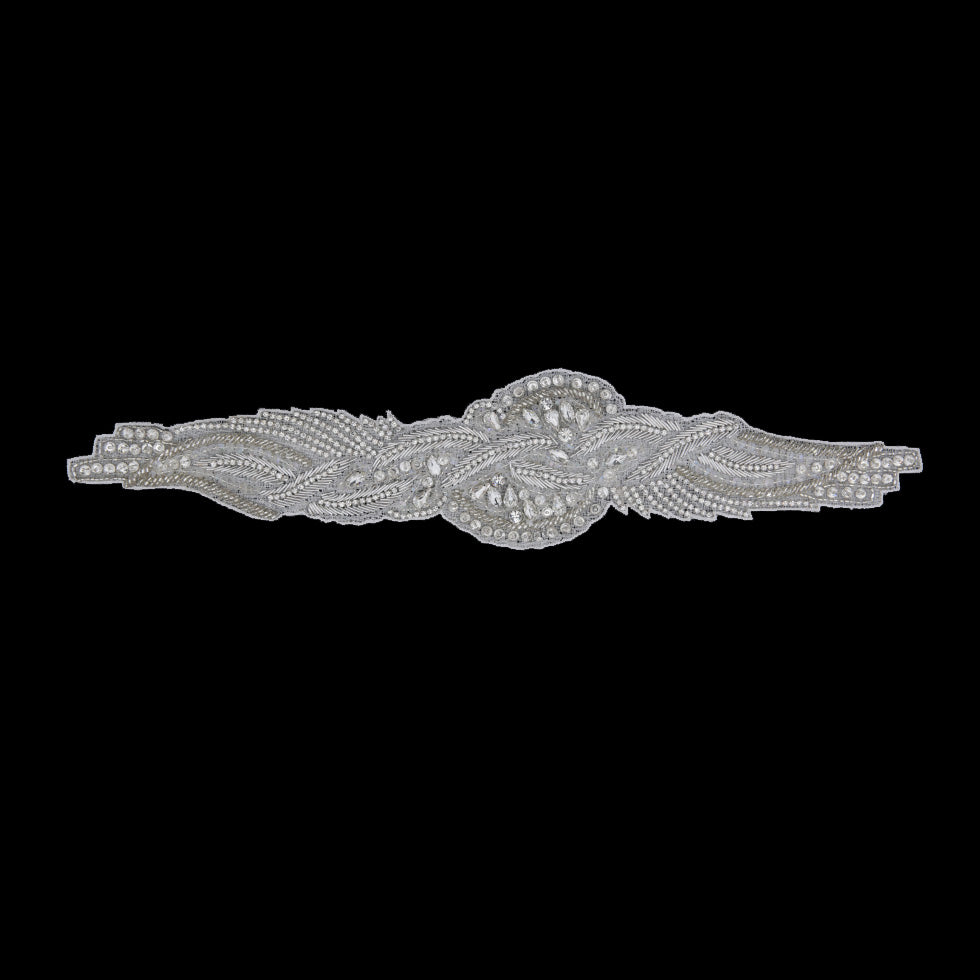 Silver/White Beaded Rhinestone Applique - Joann Fabrics