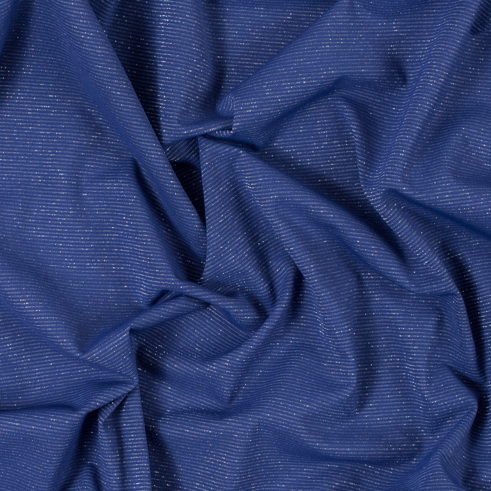 Violet and Metallic Silver Striped Stretch Nylon Jersey - Joann Fabrics