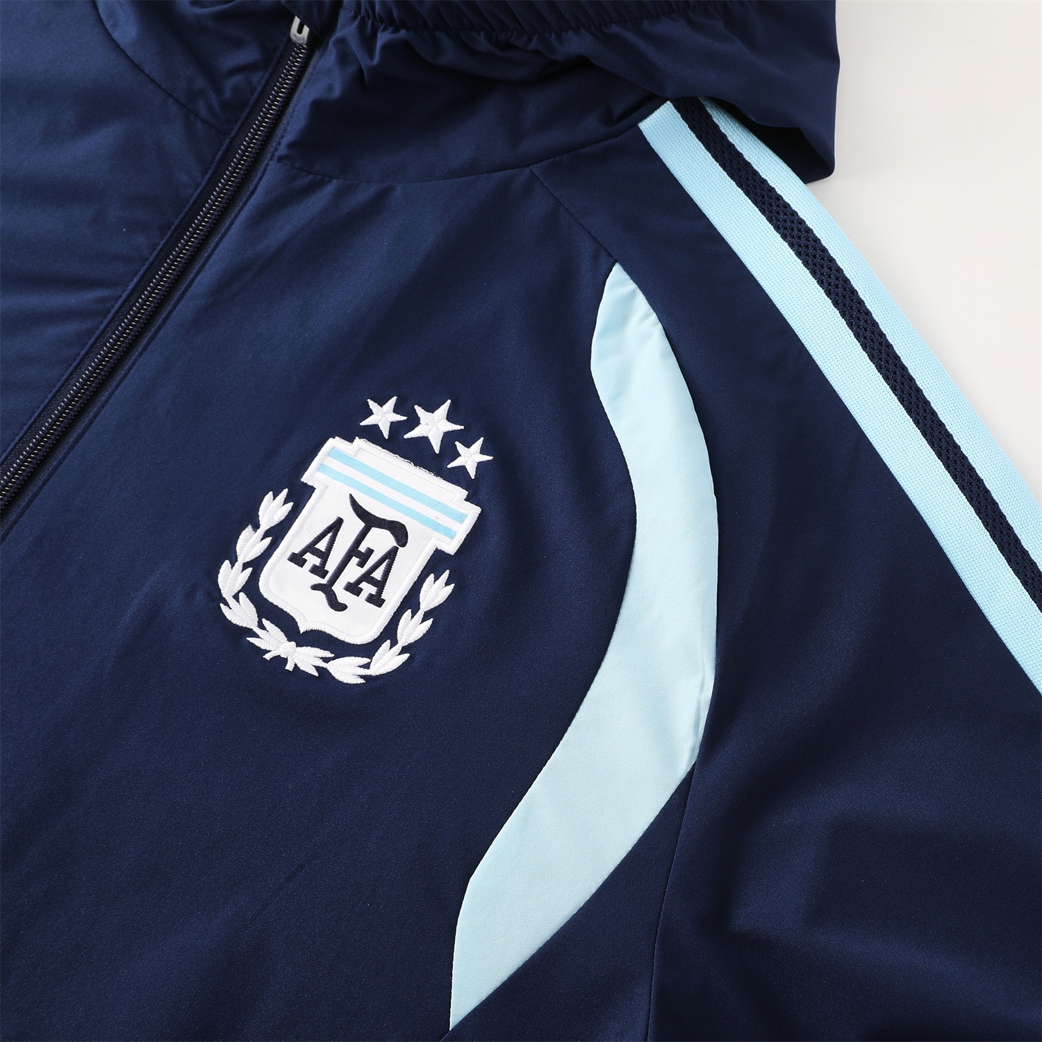 Argentina 2026 Hooded Windbreaker Training Set - Dark Blue Top & Pants - UnitedFutballJersey