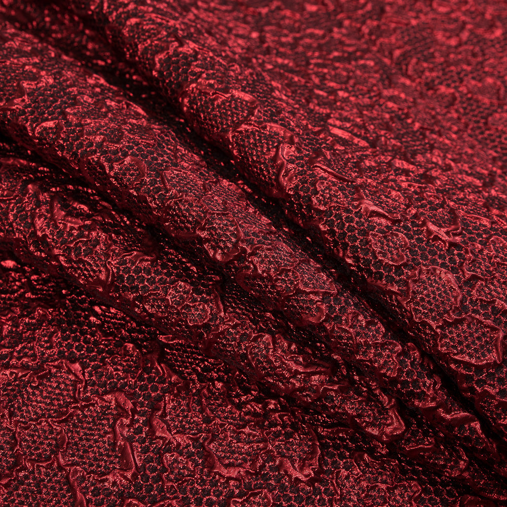 Red Luxury Floral Metallic Brocade - Joann Fabrics