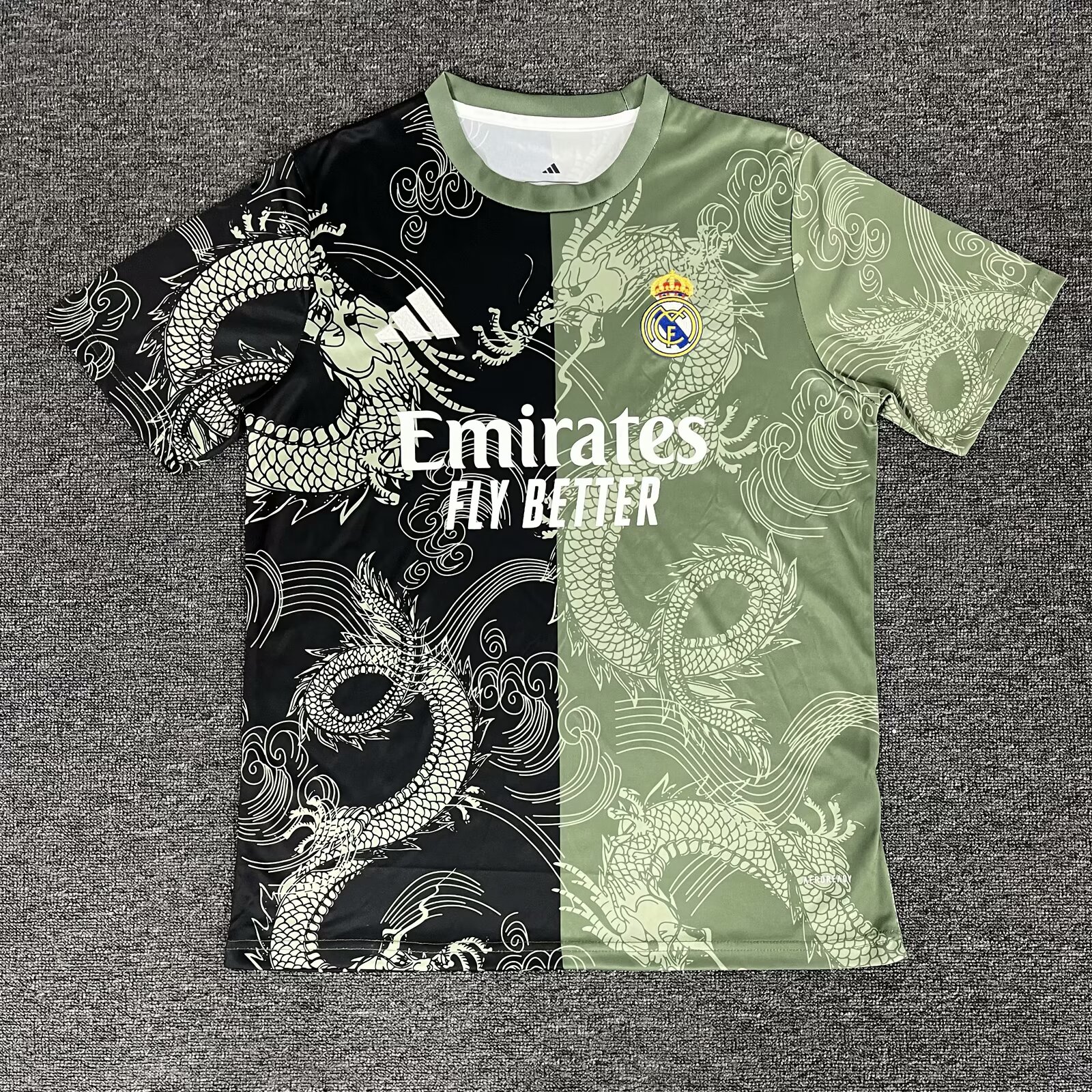 2025/2026 Real Madrid Dragon pattern Army green and Black Football Jersey 1:1 Thai Quality