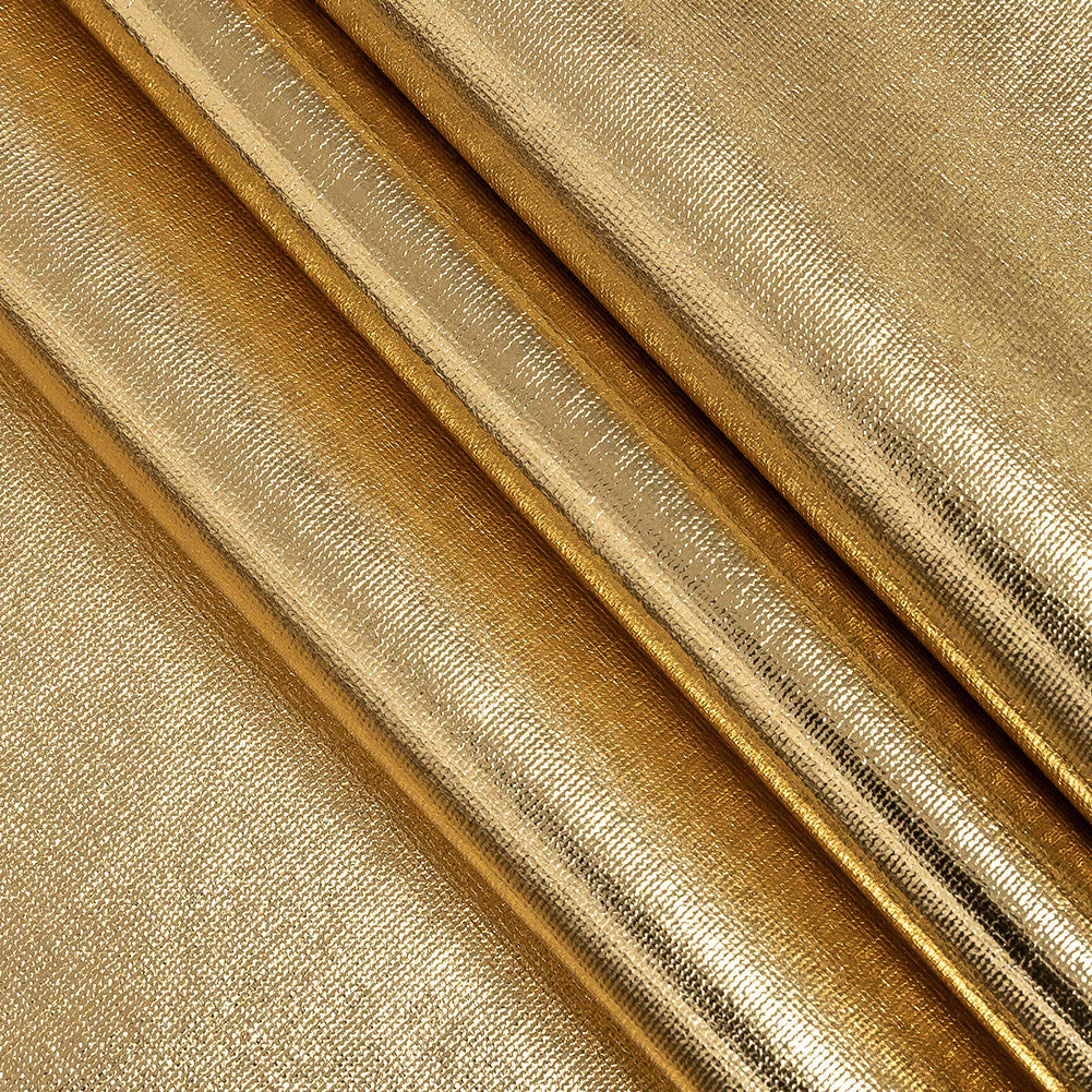All-Over Foil Faux Leather Spandex - Gold - Curitiba Collection - Joann Fabrics