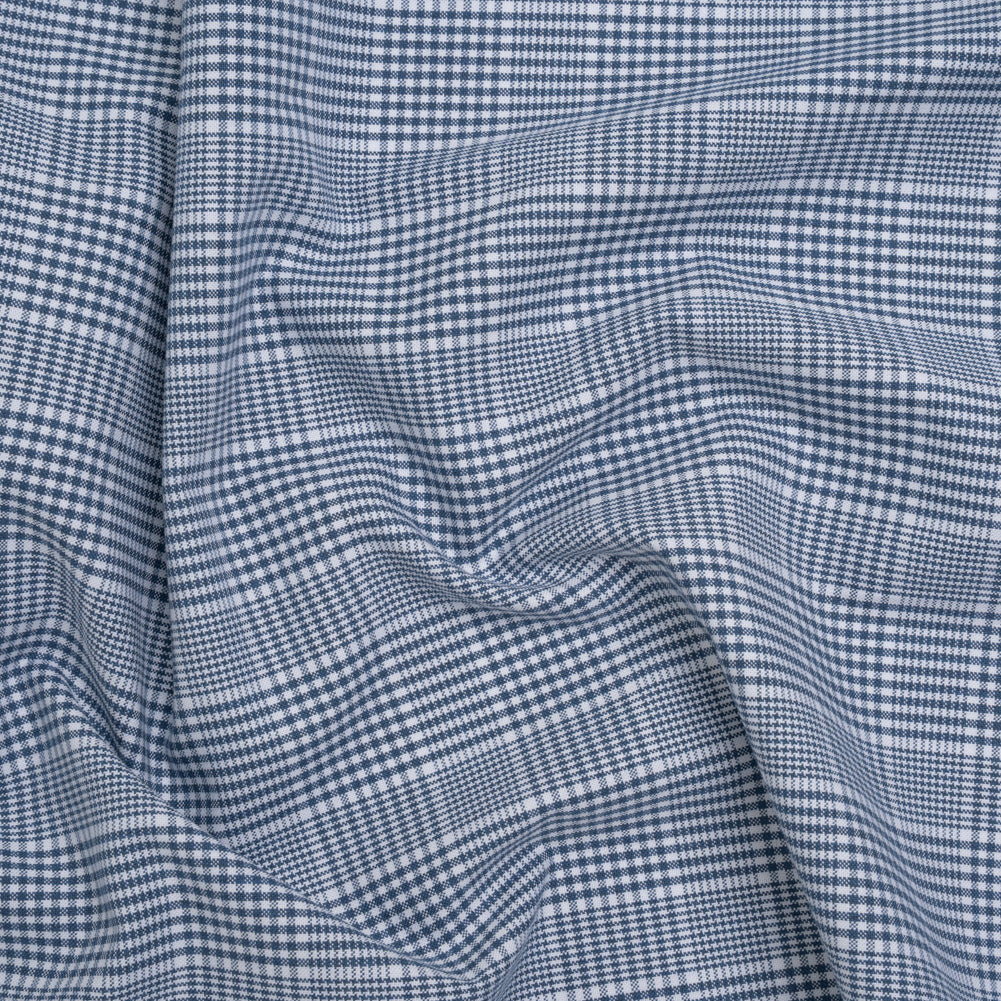 Cotton Oxford Shirting - Blue and White Glen Plaid - Deadstock - Joann Fabrics