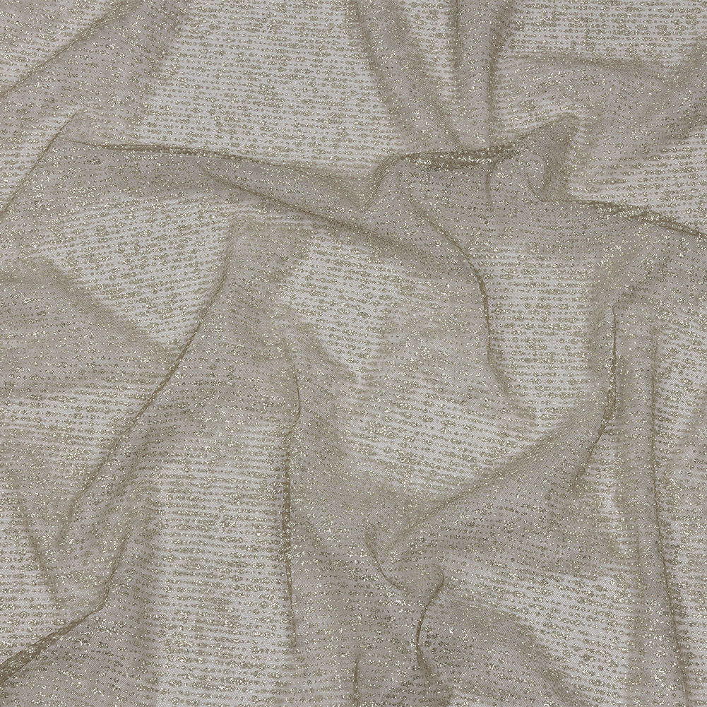 Glitter Tulle - Mink and Silver Abstract Striations - Flare Collection - Joann Fabrics