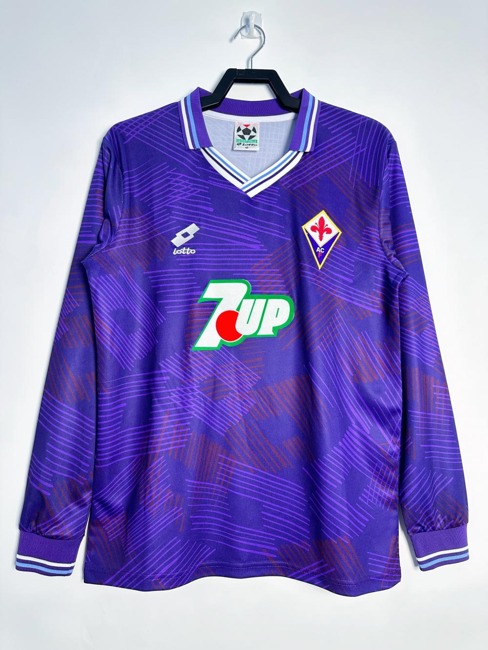 1992/1993 Retro Long Sleeve Fiorentina Home Soccer Jersey 1:1 Thai Quality