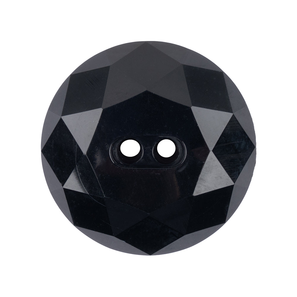 Black Multi Faceted 2-Hole Plastic Coat Button - 44L/28mm - Joann Fabrics