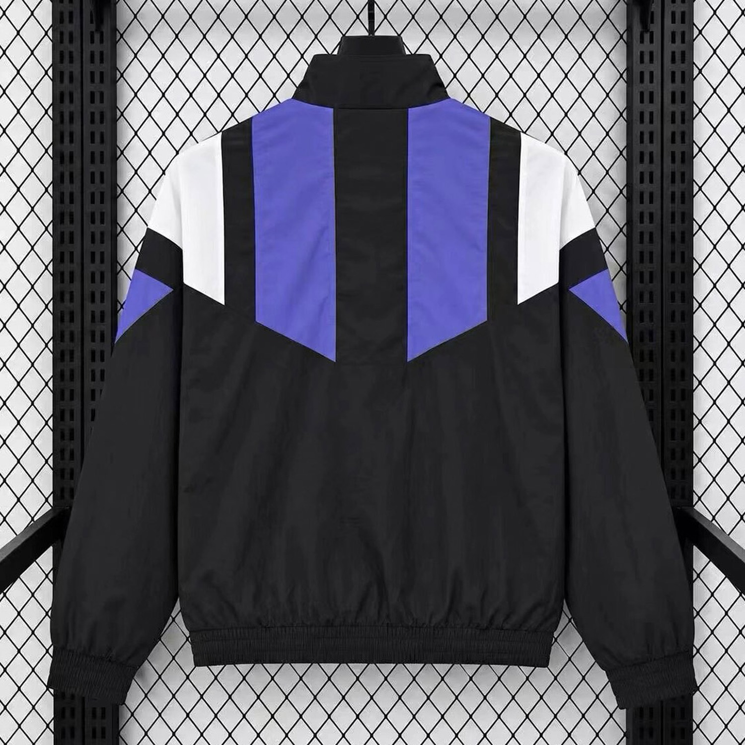 Real Madrid EQT Tracksuit 26-27 Windbreaker Jacket - Black With Purple - UnitedFutballJersey