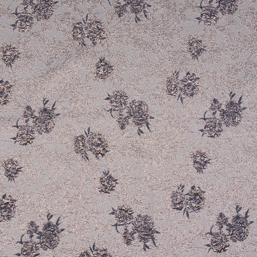 Rose Gold and Periwinkle Luxury Floral Metallic Brocade - Joann Fabrics