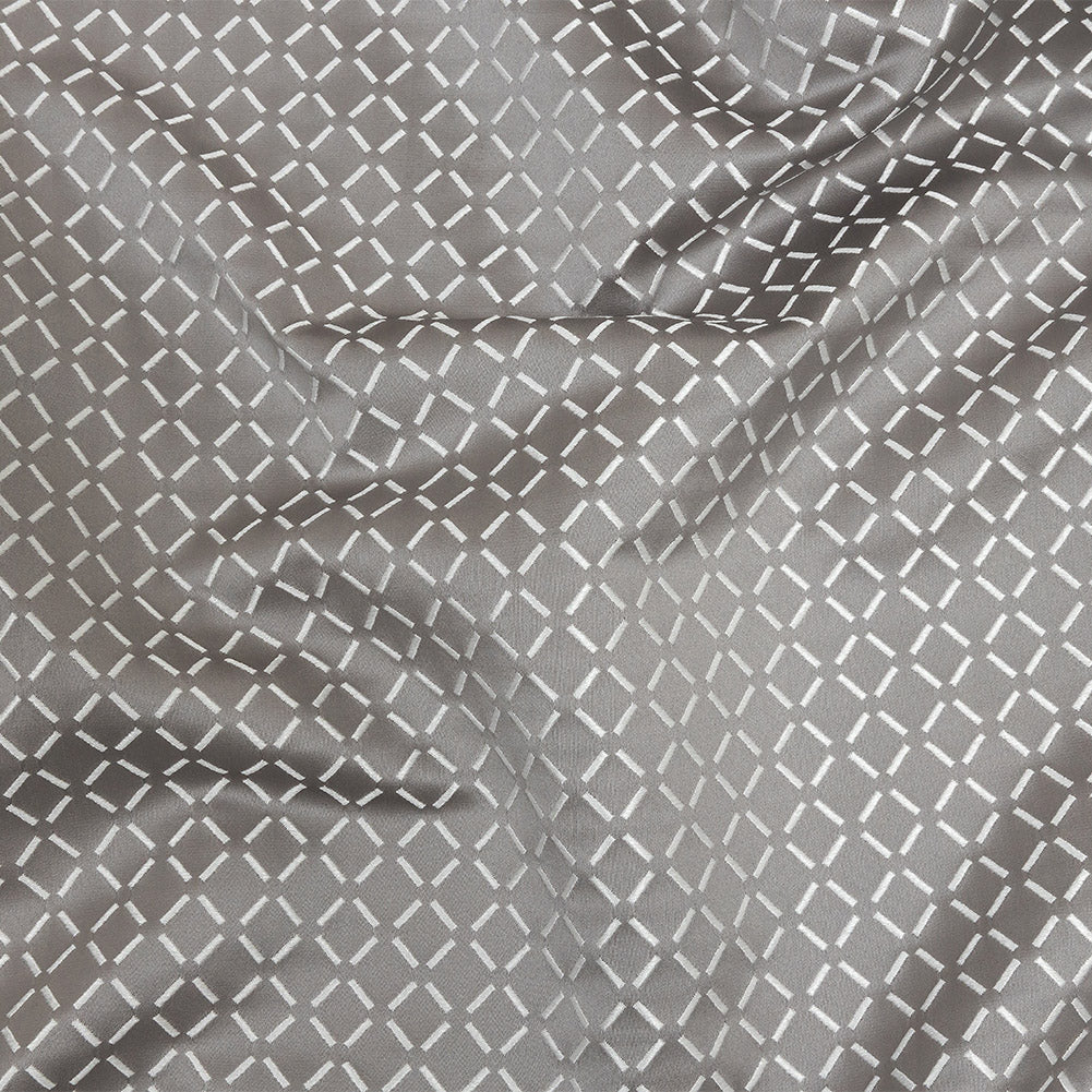 Satin-Faced Jacquard - Graphite Broken Diamonds - British Imported - Joann Fabrics