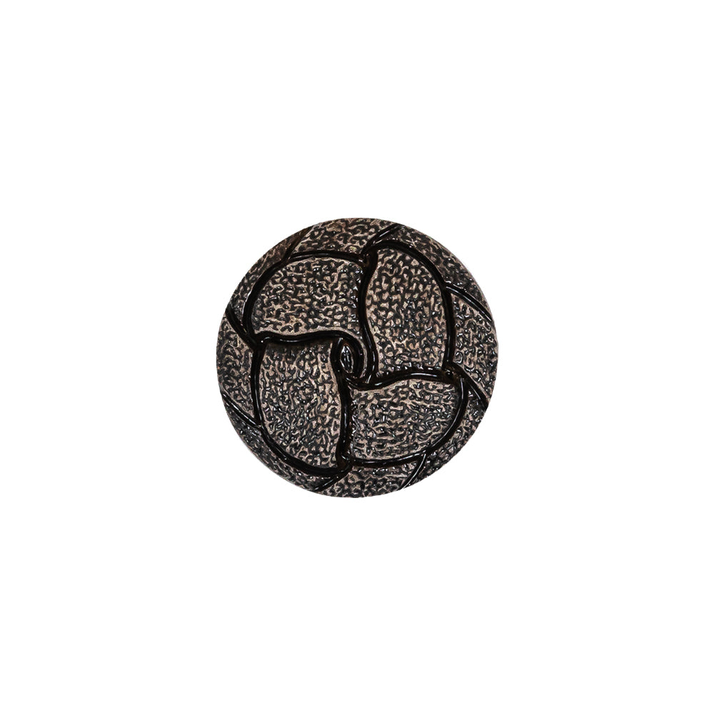 Italian Weathered Black Knotted Leather-Look Shank Back Plastic Button - 24L/15mm - Joann Fabrics