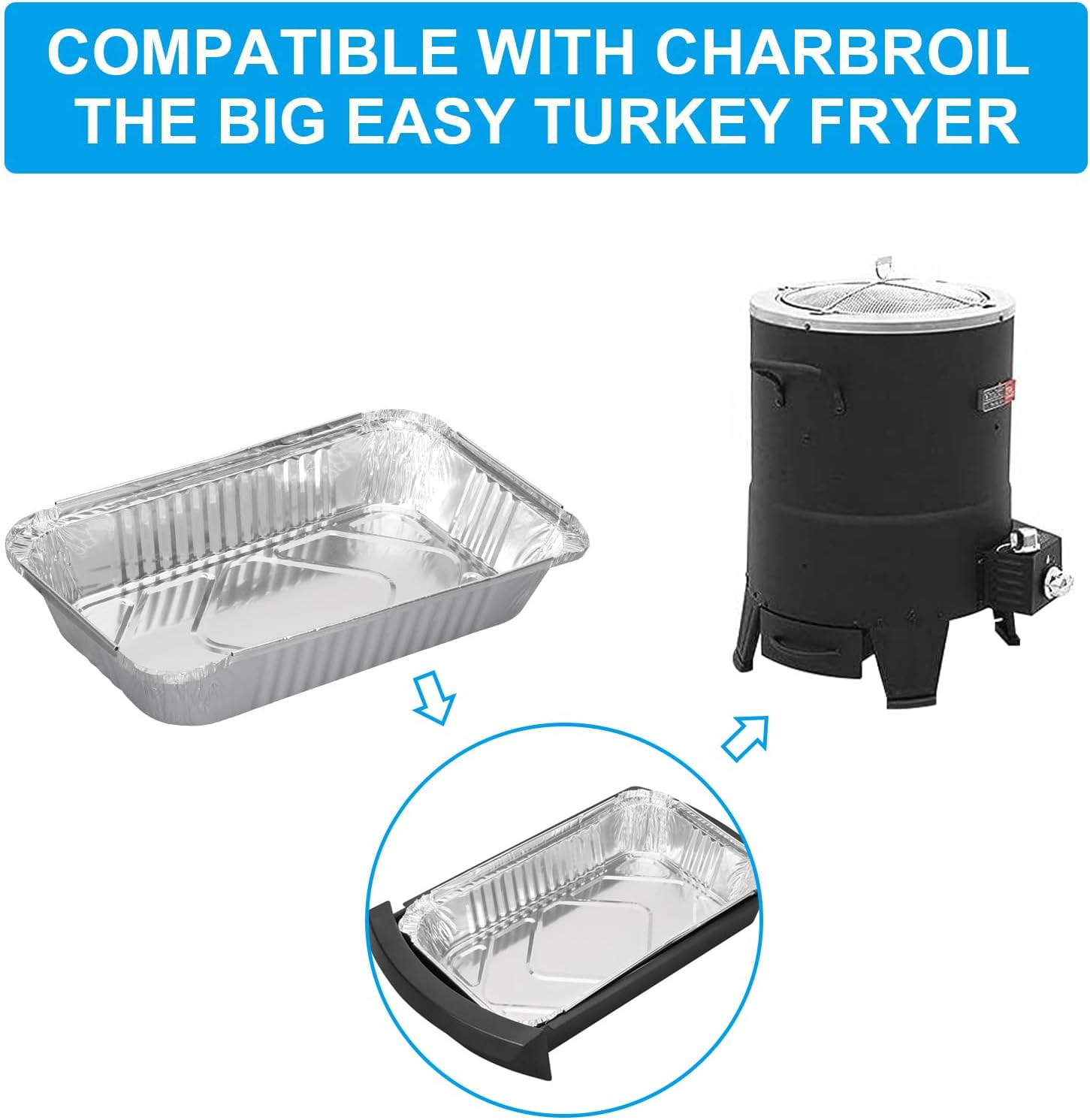 10 Pack Aluminum Grill Drip Pans Liner Disposable Foil Grease Catcher
