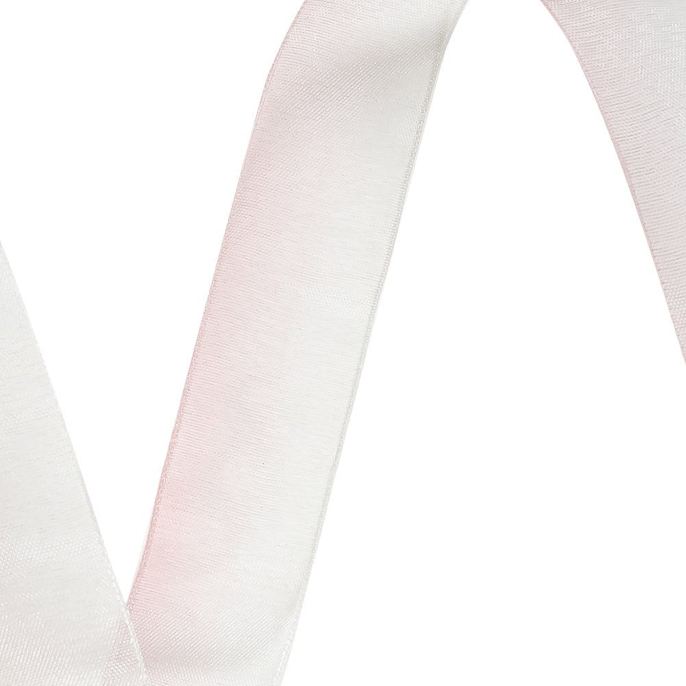 Sheer Pink and White Alyssum Ombre Ribbon - 0.875