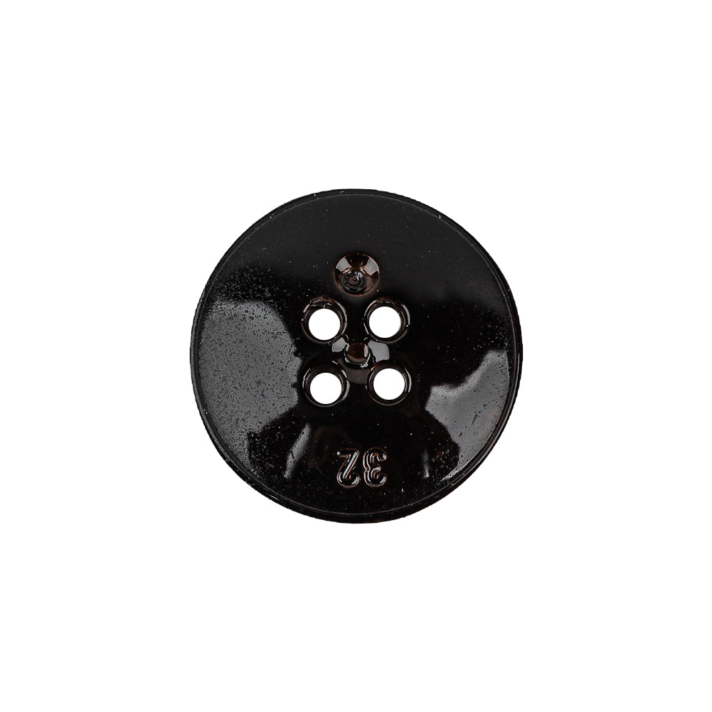 Italian Glossy Midnight Brown Abstract Molded 4-Hole Faux Leather Button - 32L/20mm - Joann Fabrics