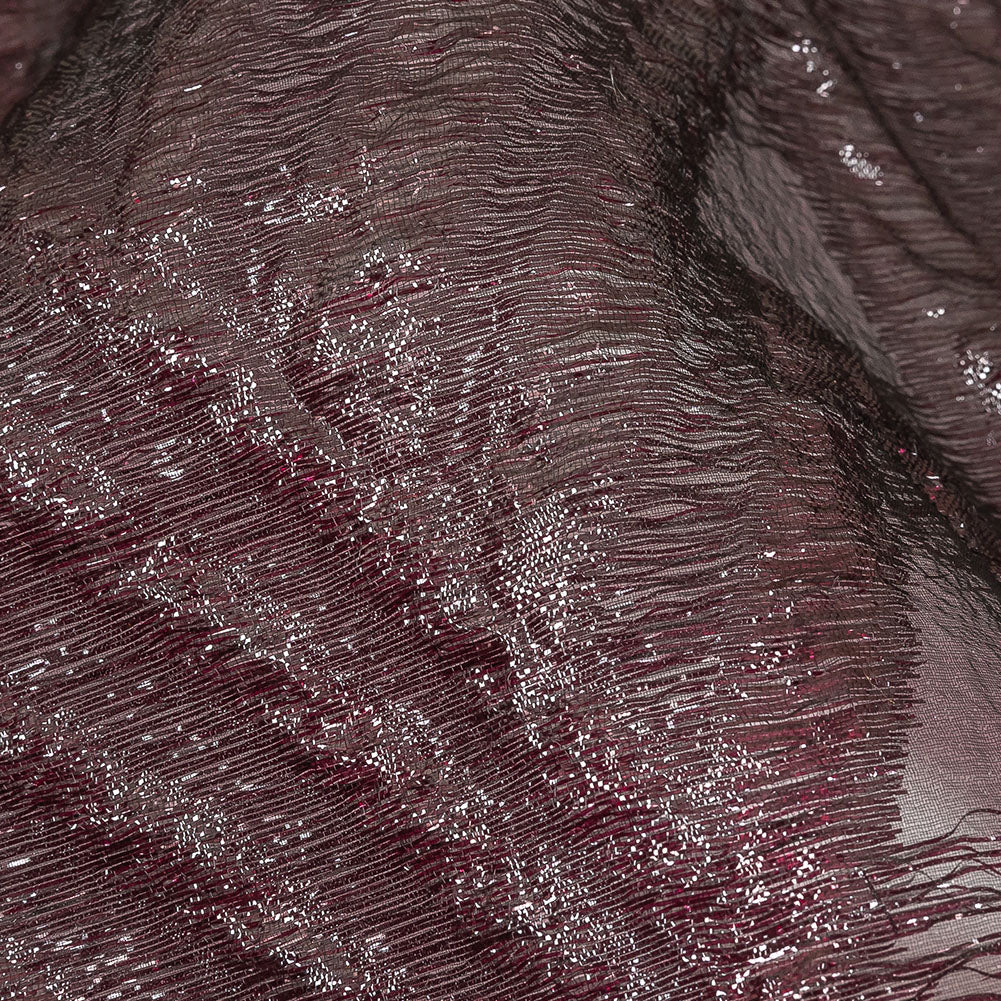Metallic Black and Burgundy Abstract Sheer Luxury Burnout Brocade - Joann Fabrics