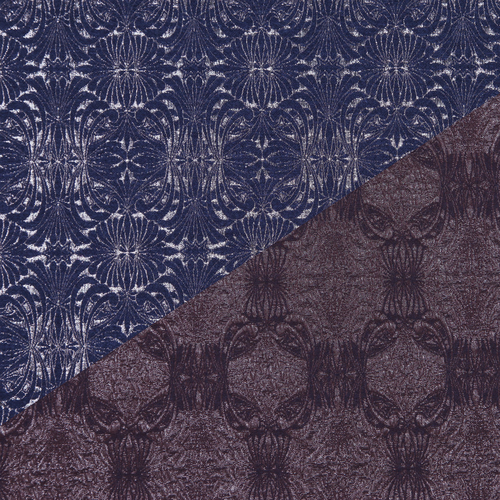 Carolina Herrera Brown/Navy/Gray Brocade - Joann Fabrics
