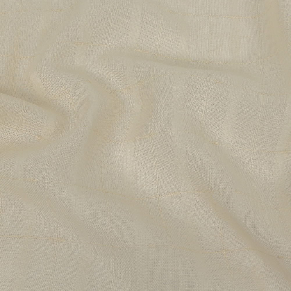 Ecru Slubbed Windowpane Checks Lightweight Linen Dobby - Joann Fabrics