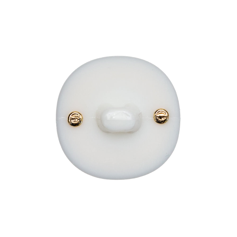 Italian White and Gold 2-Piece Plastic Button - 34L/21.5mm - Joann Fabrics