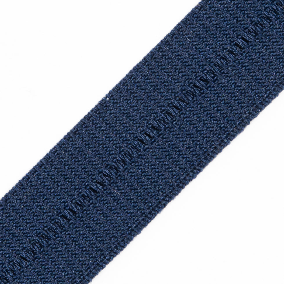 Navy Stretch Fold Over Grosgrain - 0.625