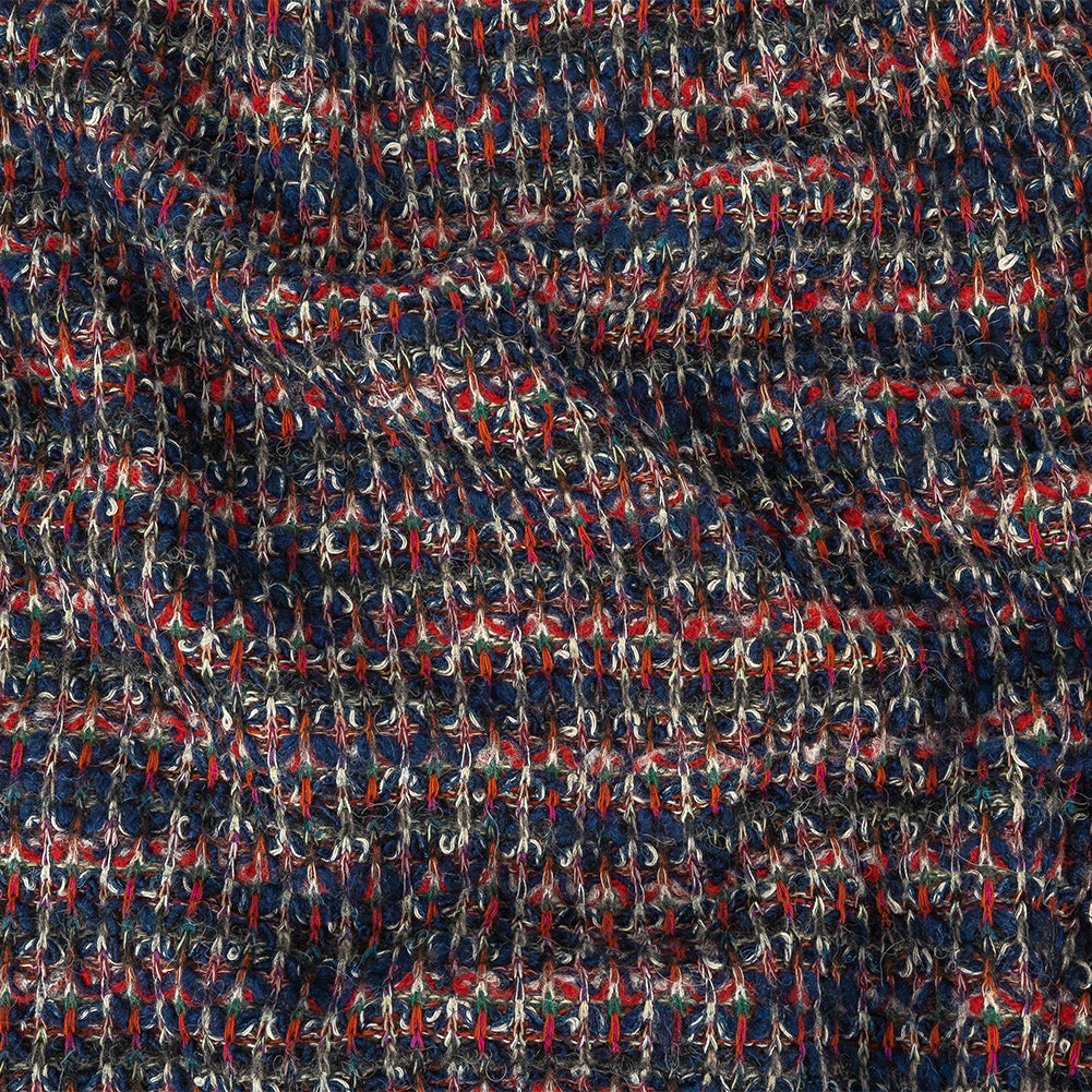 Navy and Red Striated Chunky Wool Knit - Joann Fabrics