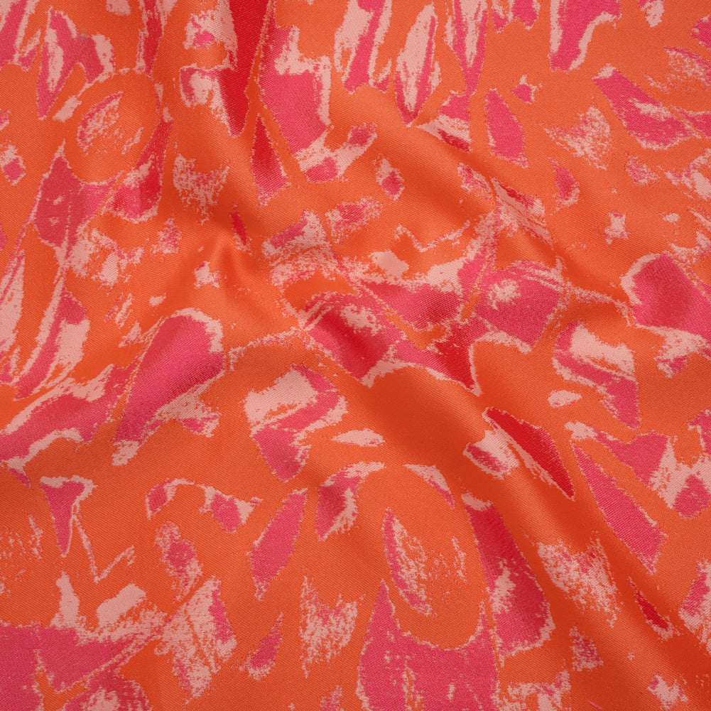 Luxury Polyester Brocade - Sparkling Orange and Pink Abstract Markmaking - Joann Fabrics