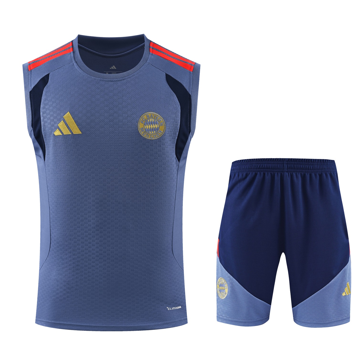 Bayern Munich 26-27 Vest Training Set - Grey-Blue Vest and Deep Blue Shorts - UnitedFutballJersey