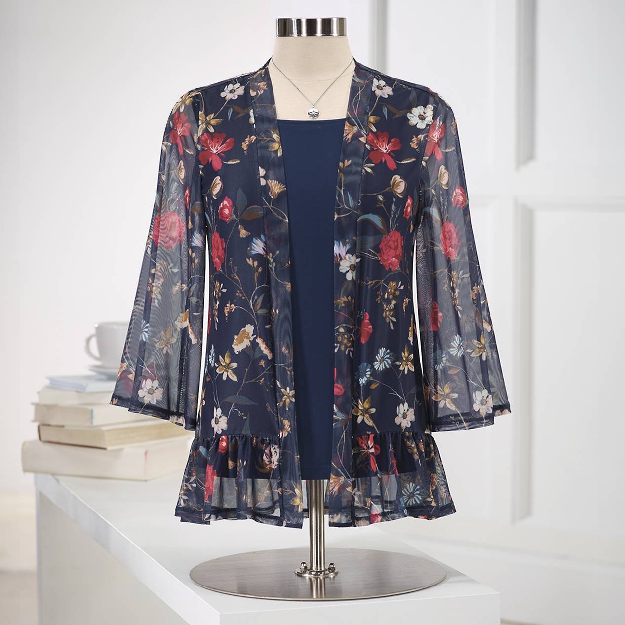 Evening Garden Mesh Cardigan - Northstyle Catalog