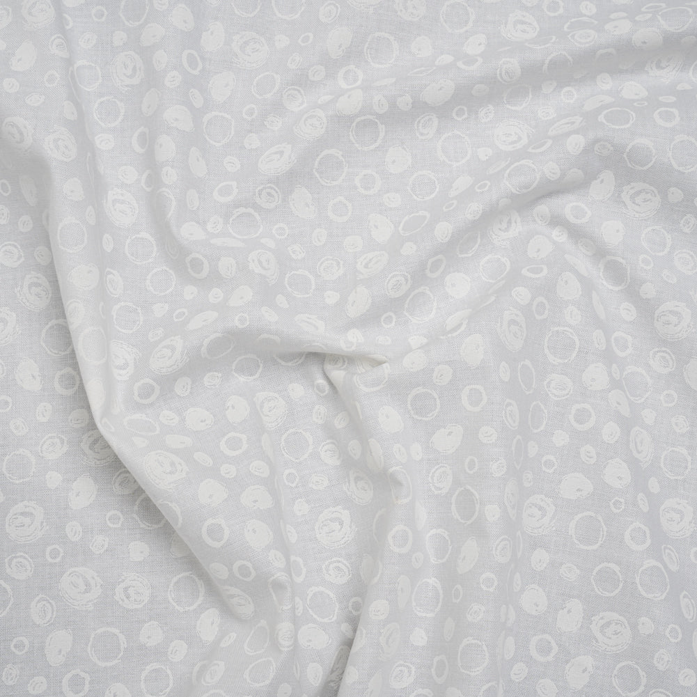 Printed Quilting Cotton by Patrick Lose for Northcott - White on White Scribble Spots - Basically Black & White Collection - Joann Fabrics
