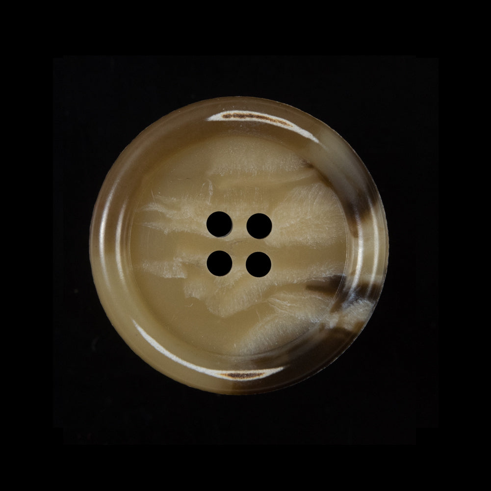 Beige and Brown Rimmed Plastic Button - 40L/25.5mm - Joann Fabrics