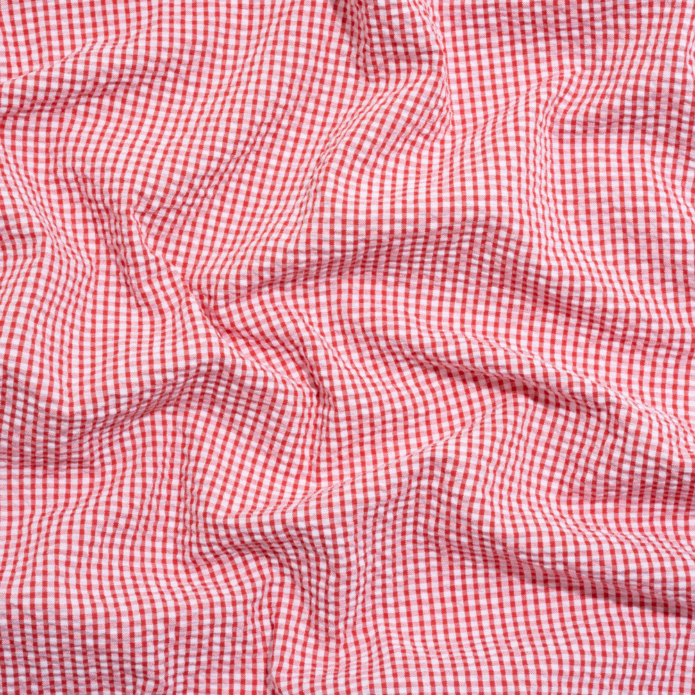 Polyester and Cotton Seersucker - Red and White Checks - Wylie Collection - Joann Fabrics