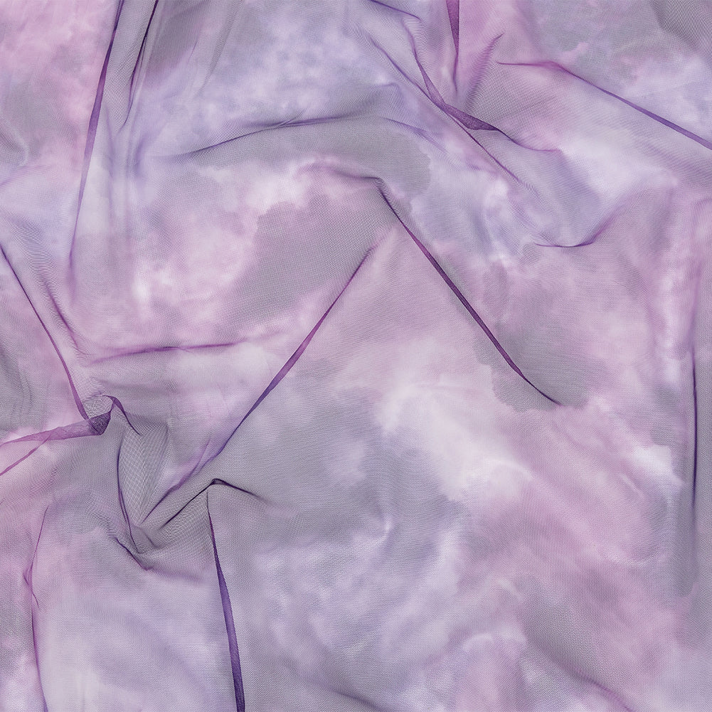 Purple and Ultramarine Abstract Watercolor Printed Tulle - Joann Fabrics