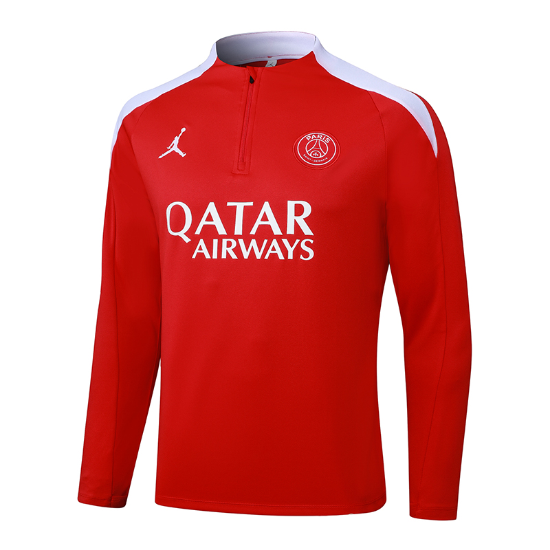 2025/2026 Psg Paris Saint-Germain Half-Pull Training Suit Red Set