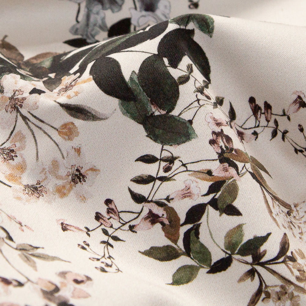 Stretch Cotton Sateen - Antique White Floral - Aesthetic Matters Print - Mood Exclusive Kenko Collection - Joann Fabrics