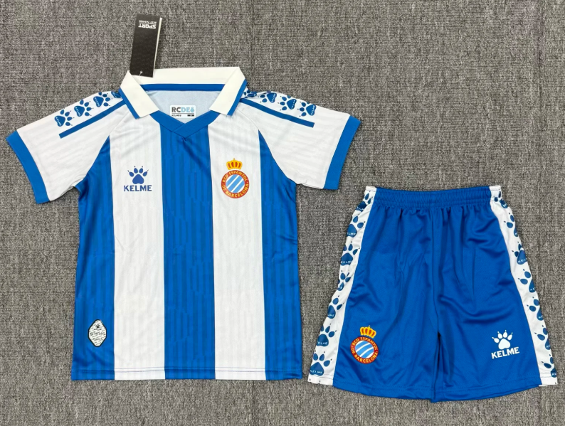 2025/2026 RCD Espanyol Home Football Jersey 1:1 Quality Thai Kids Size