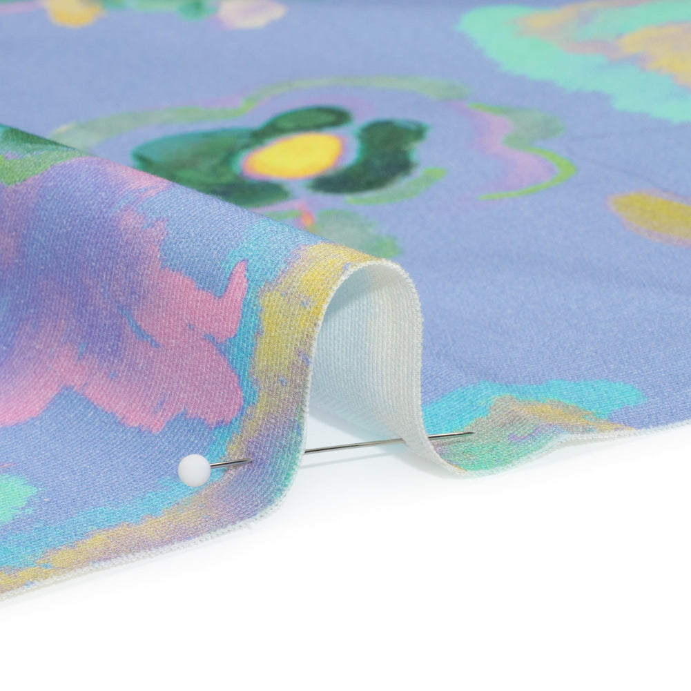 Stretch Cotton Canvas Print - Blue and Yellow Painterly Floral - Mood Exclusive Step One - Joann Fabrics