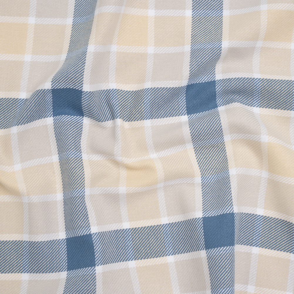 Cotton Twill - Blue and Cream Plaid - Deadstock - Joann Fabrics