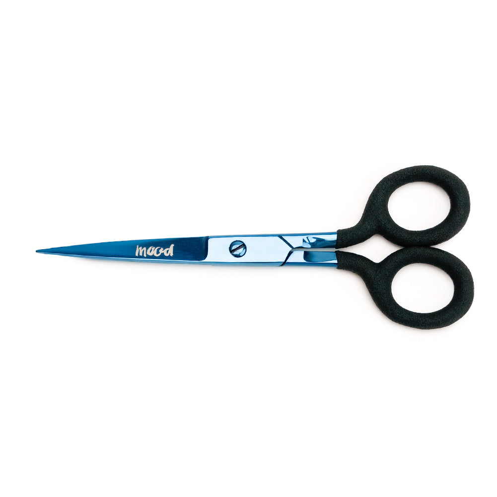 Mood Metallic Blue Embroidery Scissors with Matte Rubber Grips - 5
