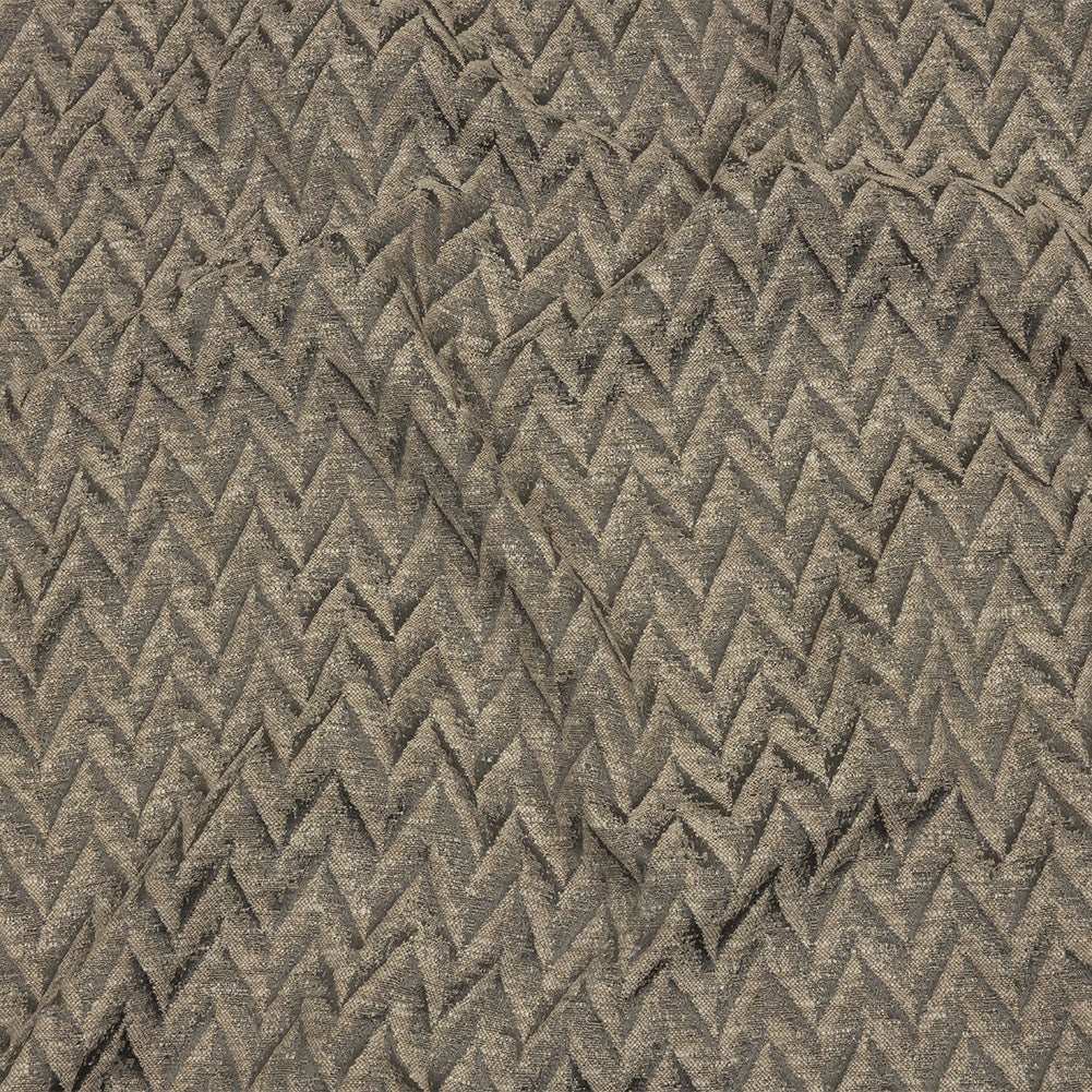 Cotton and Recycled Polyester Drapery Jacquard - Mole Distressed Zig Zags - British Imported - Joann Fabrics