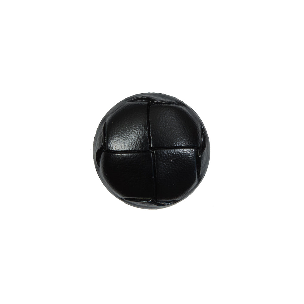 Italian Black Faux Leather Shank Back Button - 24L/15mm - Joann Fabrics