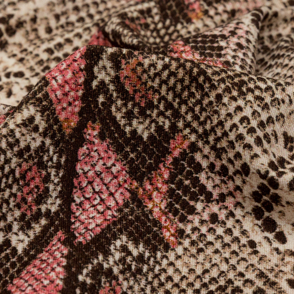 Italian Brown and Red Snakeskin Digitally Printed Viscose Jersey - Joann Fabrics