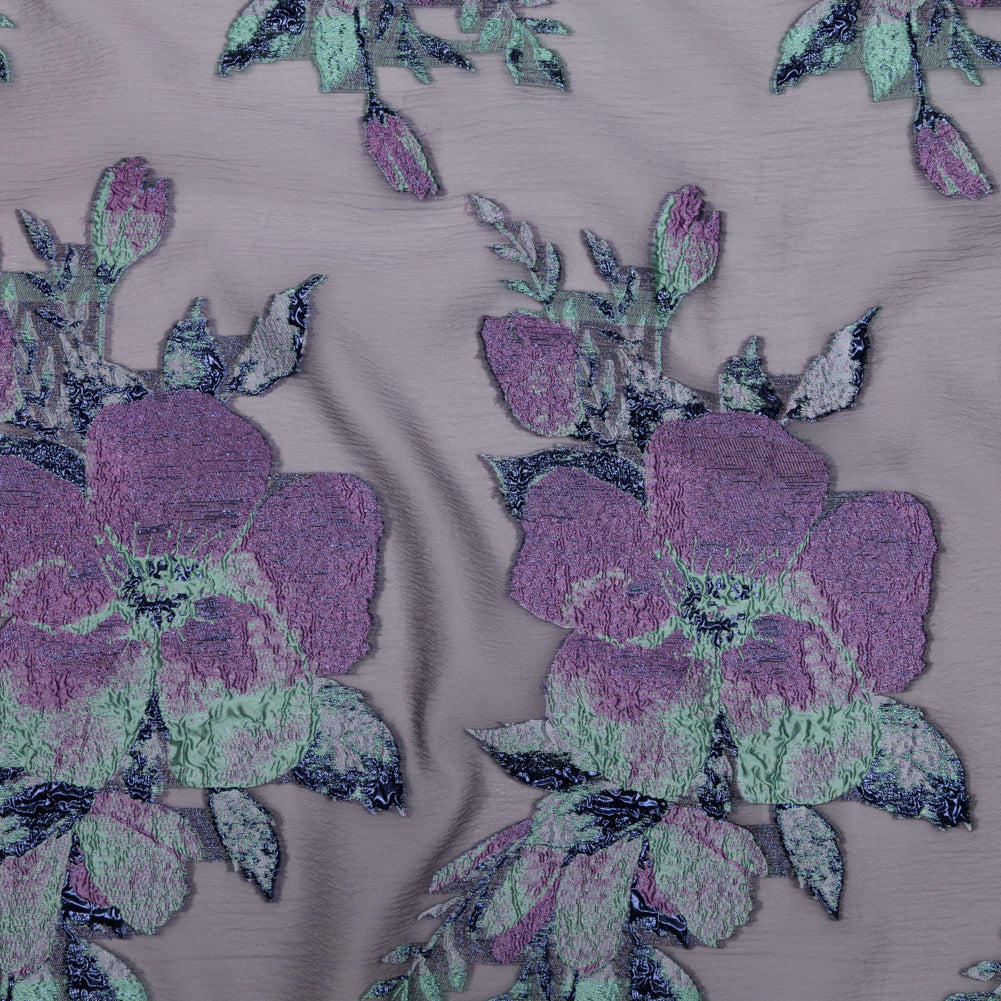 Metallic Blue Morpho, Periscope, Dark Ivy and Purple Gumdrop Floral Luxury Organza Brocade - Joann Fabrics