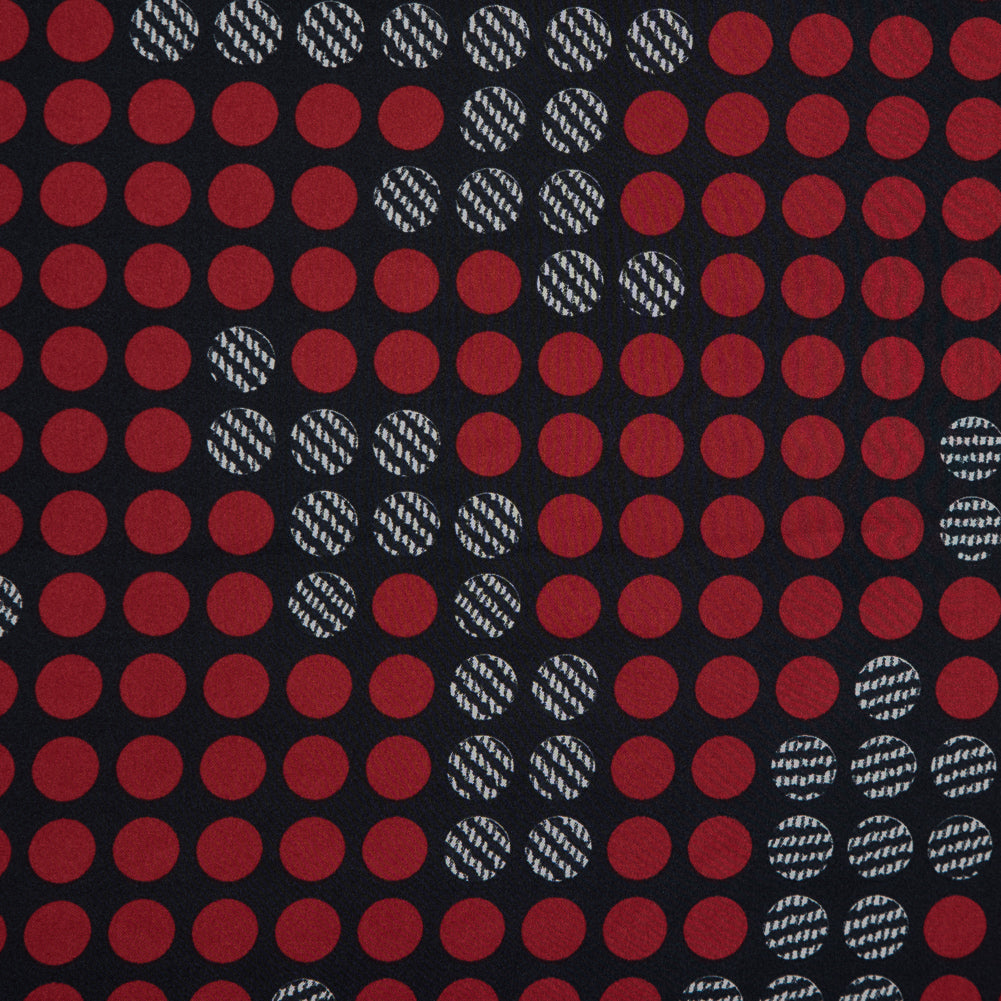 Black, Red and White Circle Printed Polyester Lining - Joann Fabrics