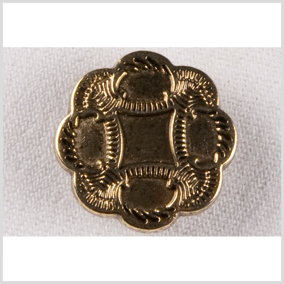 Metal Shank Back Button - 36L/23mm - Cloud Shaped Gold with Ornate Borders - Joann Fabrics