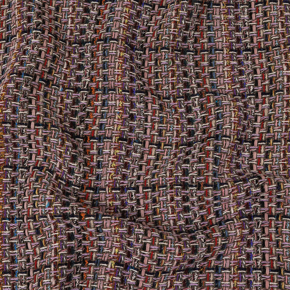 Italian Olive, Lilac and Multicolor Tweedy Plaid Blended Wool Woven - Joann Fabrics
