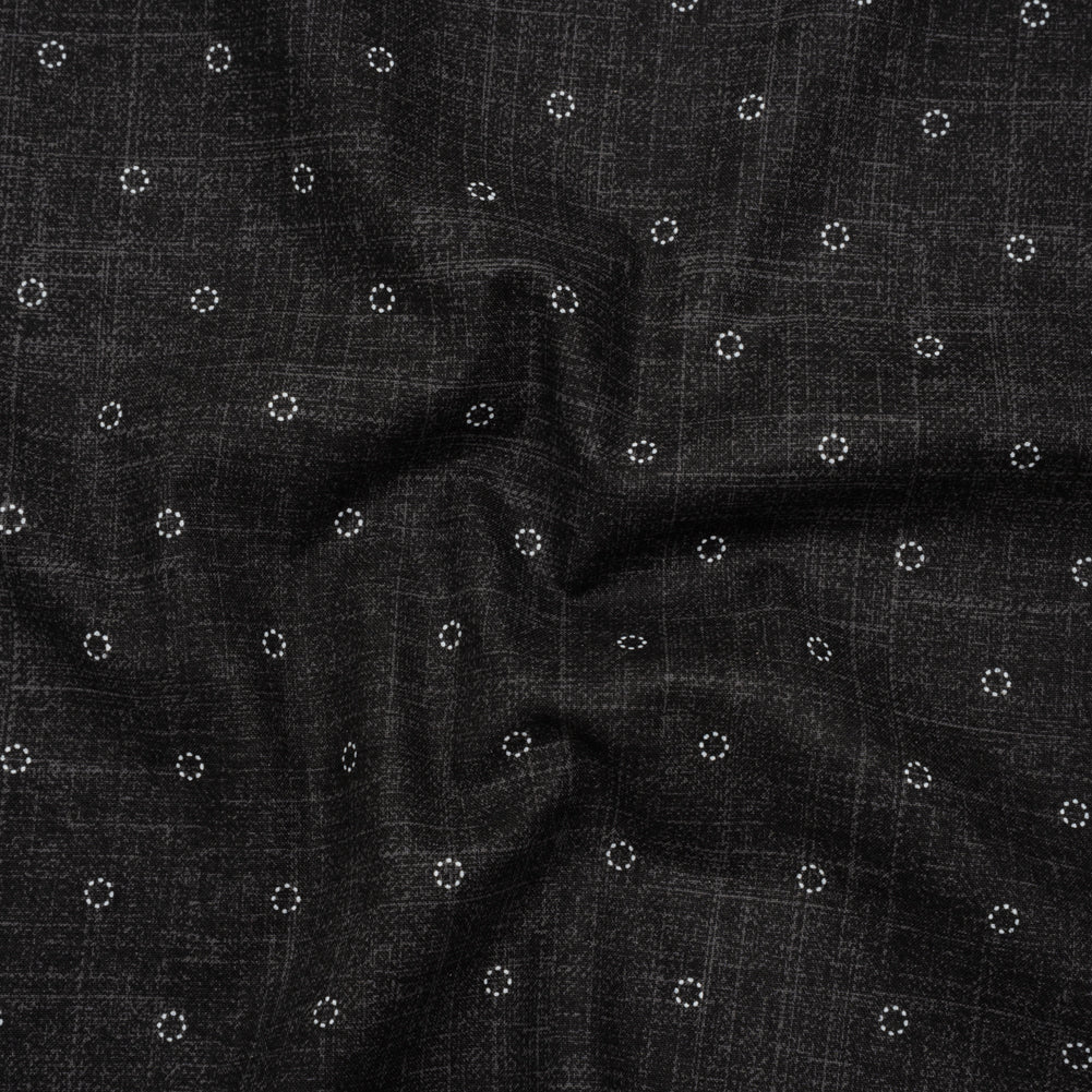 Printed Quilting Cotton by Ghazal Razavi for FIGO Studio - Black Stitches Circles - Stash Collection - Joann Fabrics