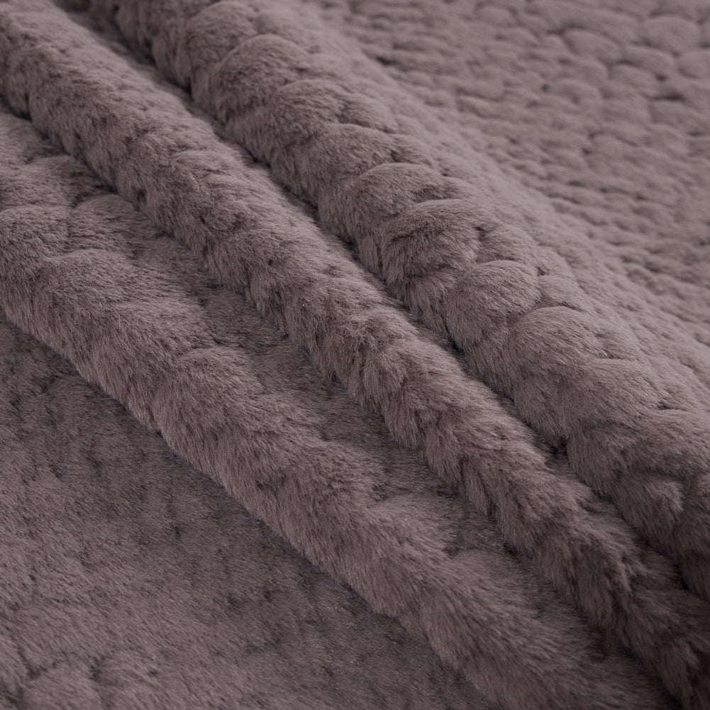 Taupe Silky Embossed Stretch Faux Fur - Joann Fabrics