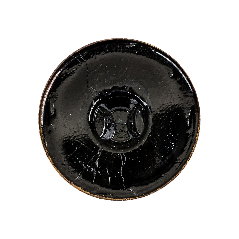 Black/Gold Glass Button - 42L/27mm - Joann Fabrics