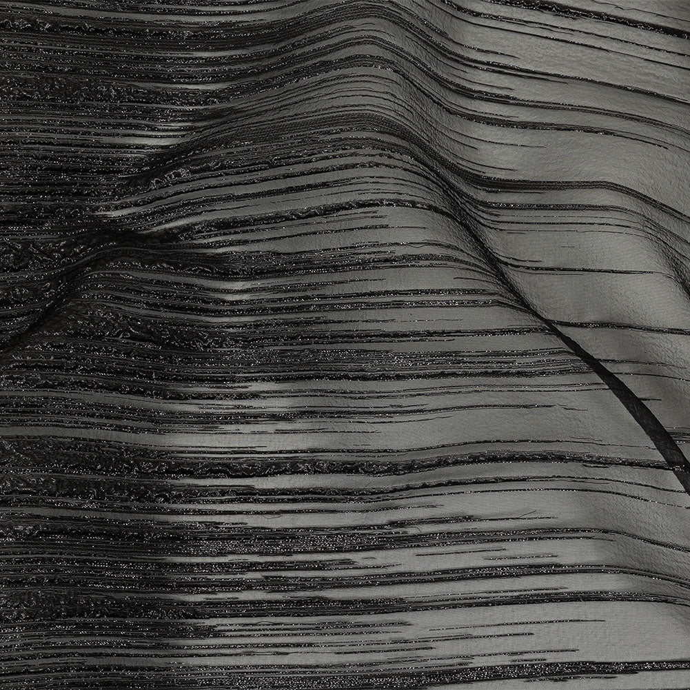 Metallic Black Lines Luxury Organza Brocade - Joann Fabrics